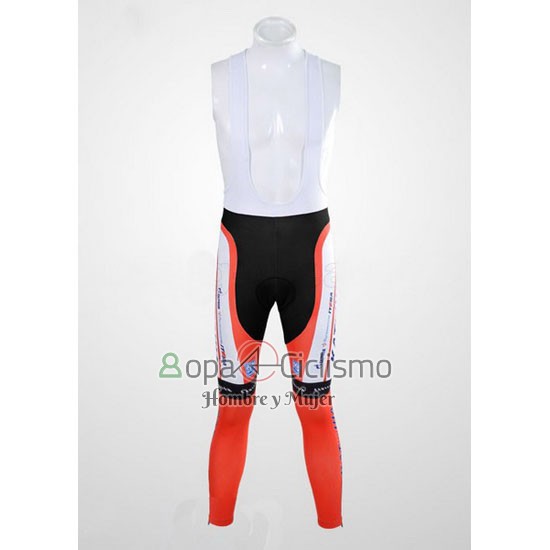 Katusha Ropa Ciclismo Culotte Largo 2012 Mangas Largas Blanco y Naranja